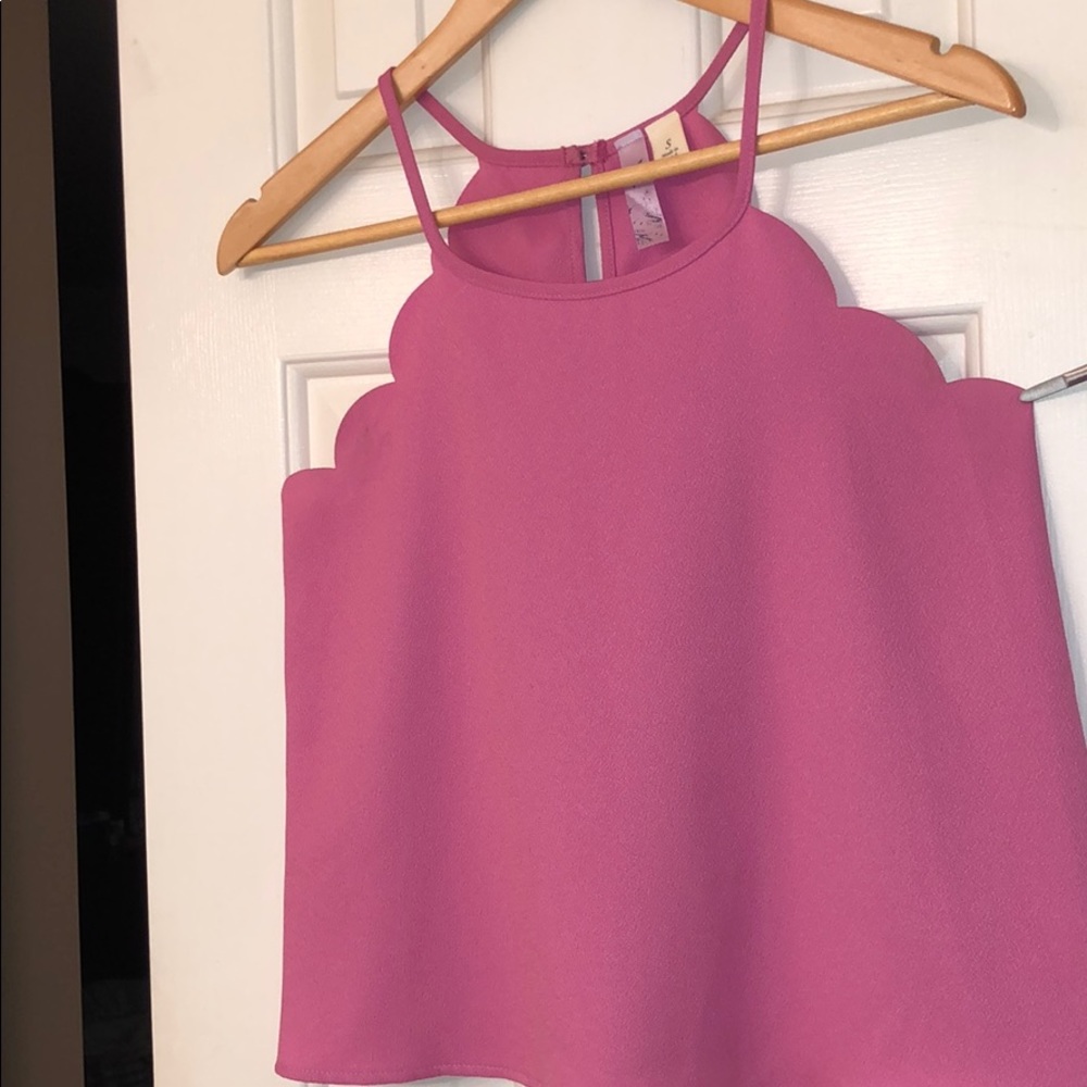 Pink scalloped blouse